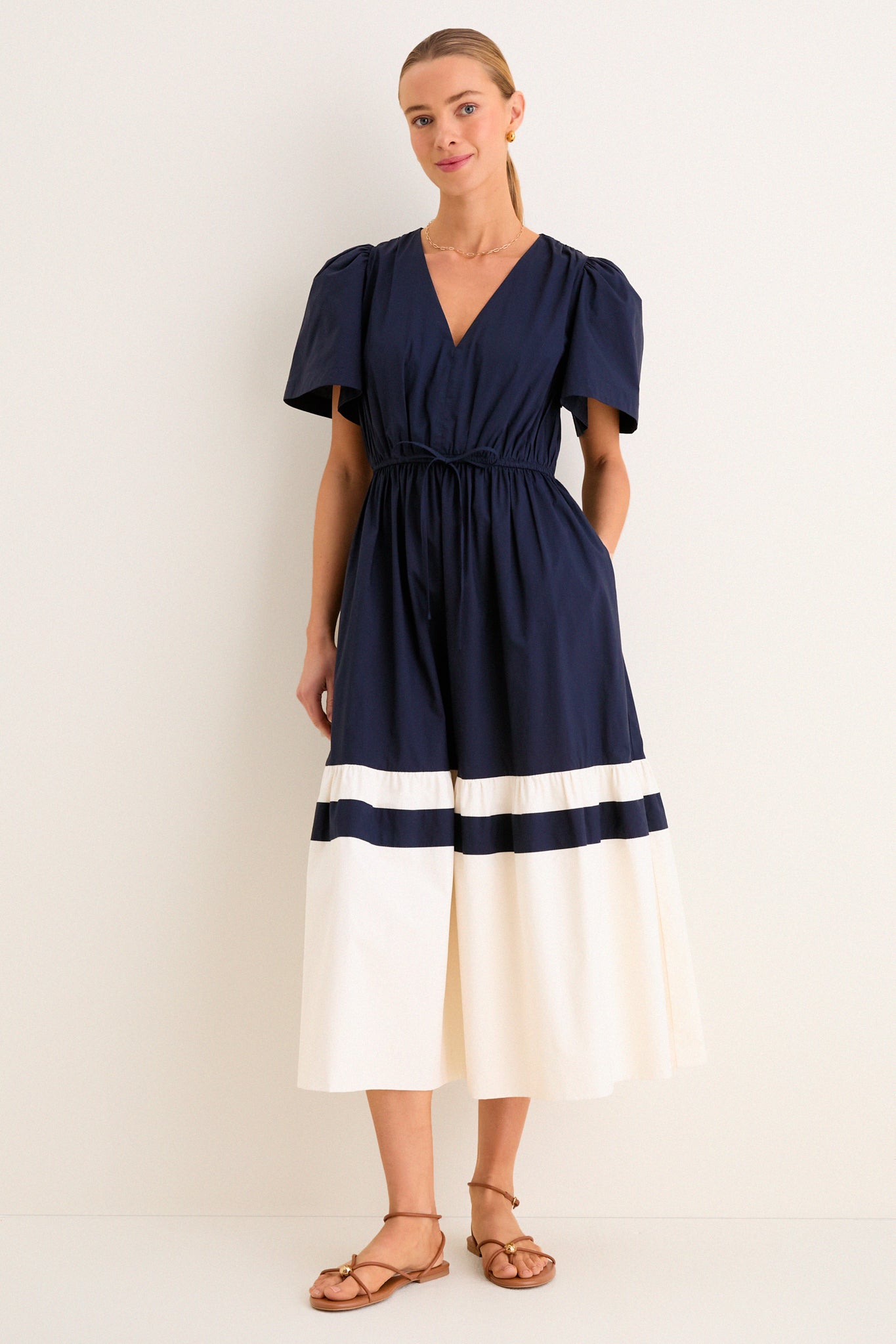Navy and Cream Mitchell Dress