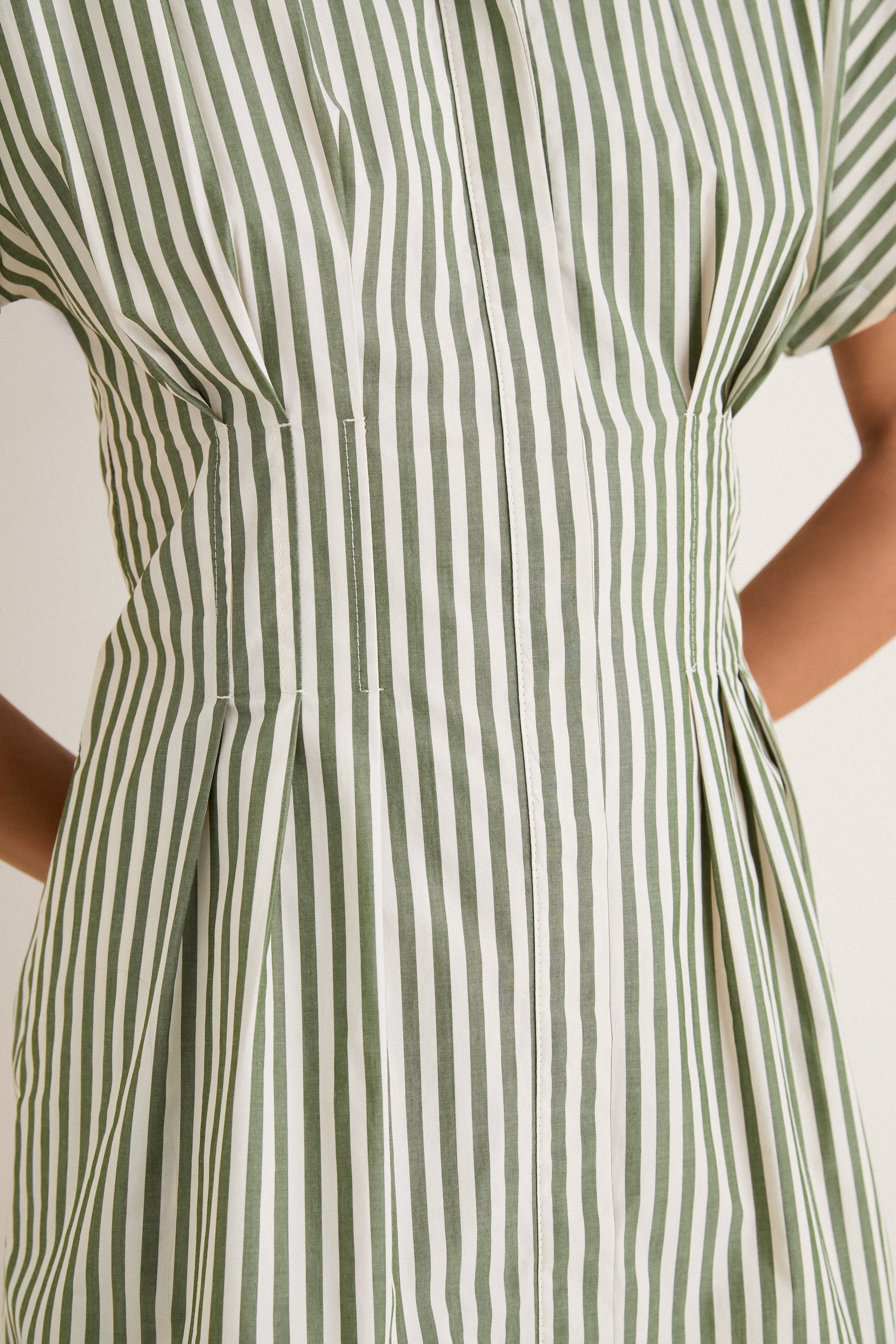 Jardin Stripe Cotton Poplin Mini Callie Dress