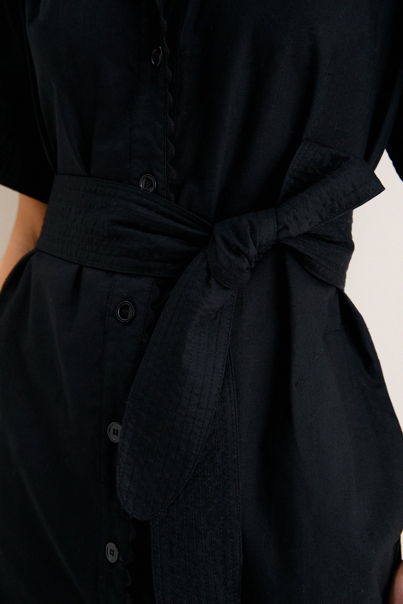 Black Linen Cornelia Dress