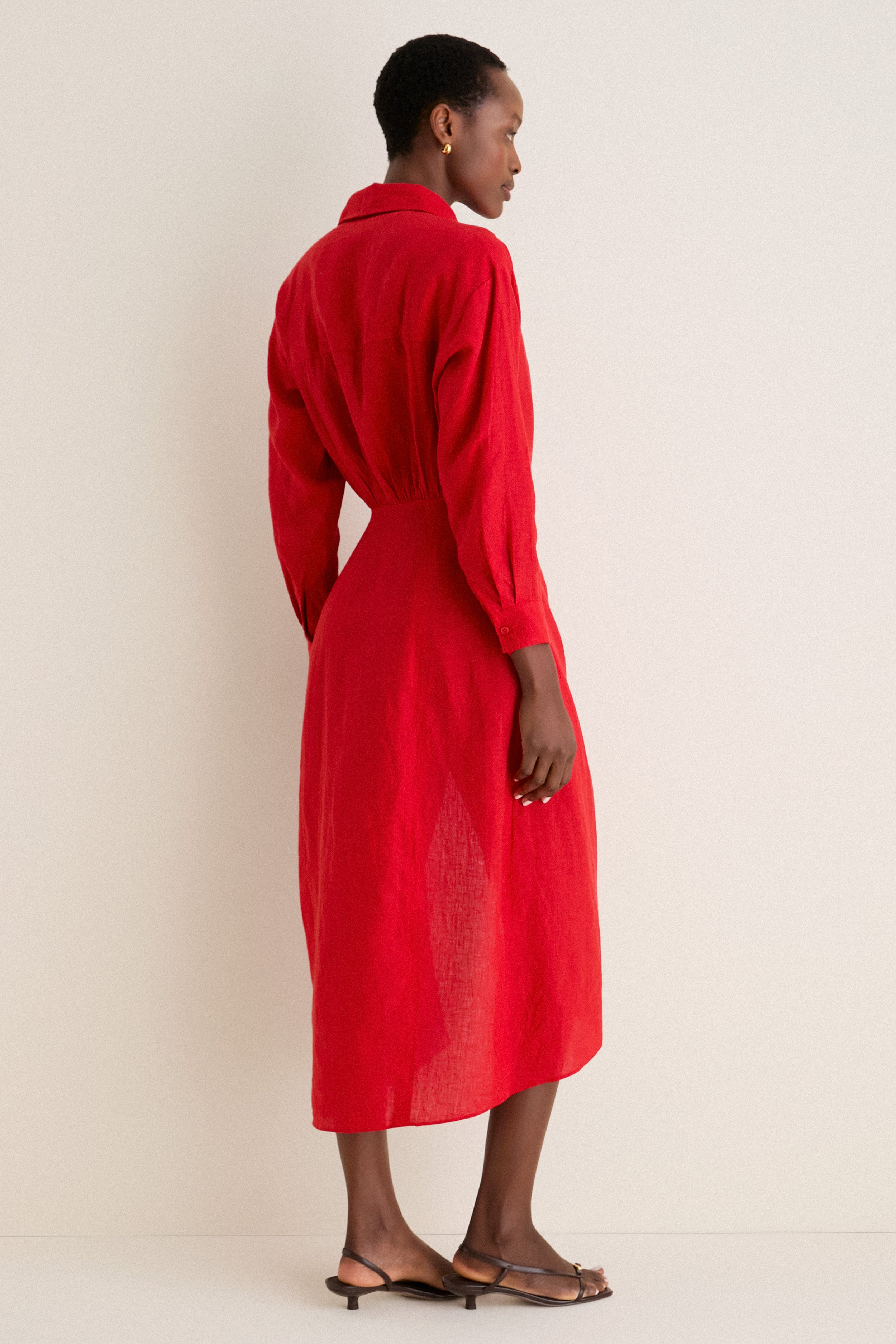 Racing Red Alessandra Sarong Shirt Dress | Apiece Apart