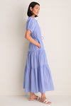 Microstripe Blue and Cream Mazza Maxi