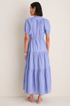 Microstripe Blue and Cream Mazza Maxi
