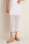 Cream Valeska Tassel Column Skirt