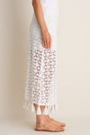 Cream Valeska Tassel Column Skirt