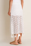 Cream Valeska Tassel Column Skirt