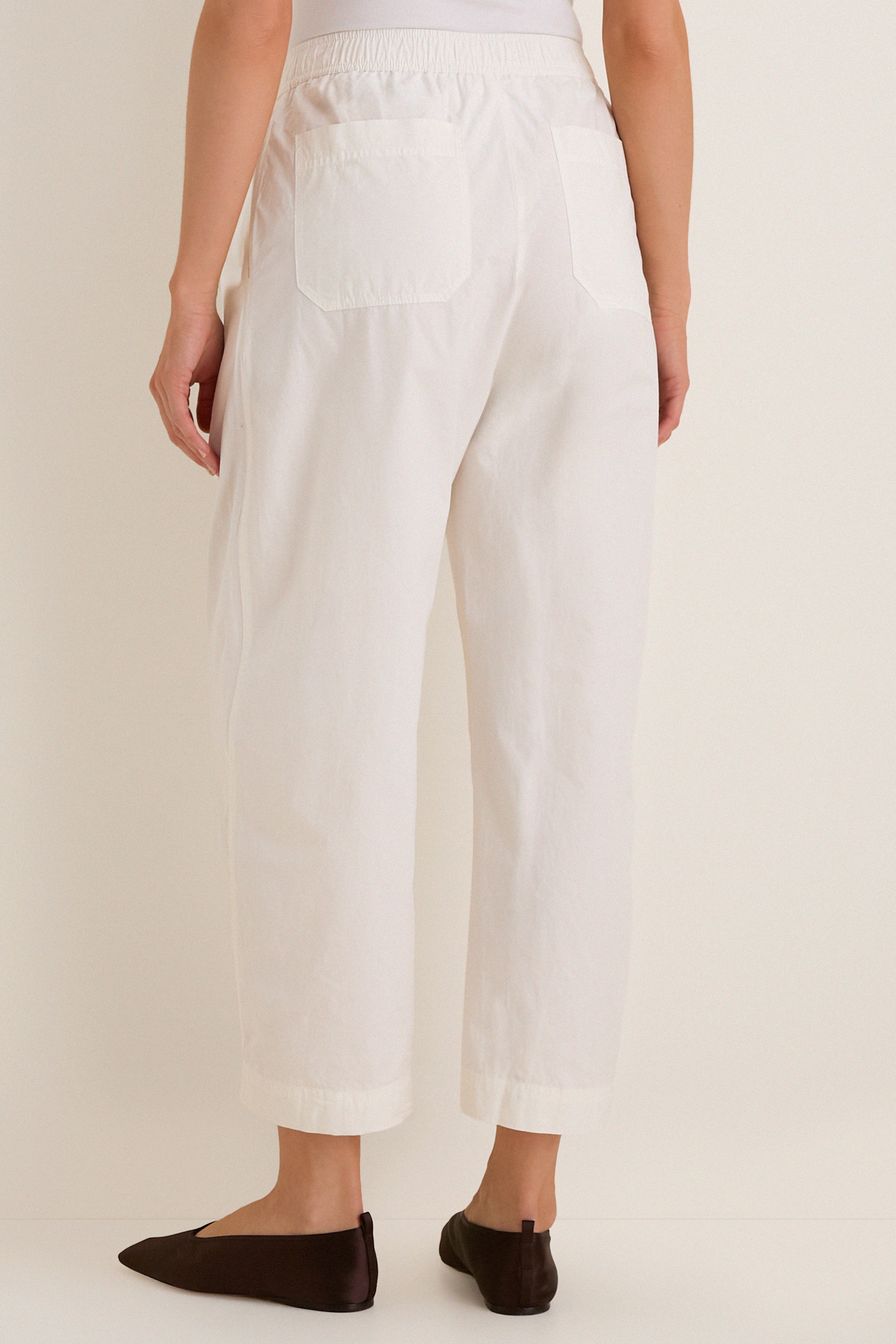 Cream Spa Pleat Pant