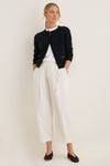 Cream Spa Pleat Pant