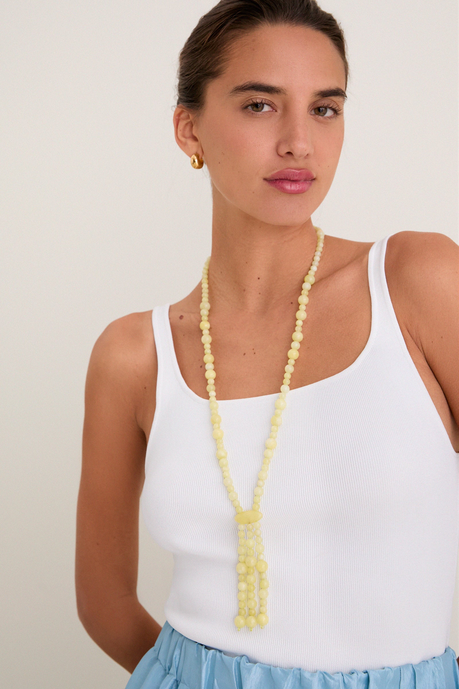 Yellow Beaded Nelly Necklace