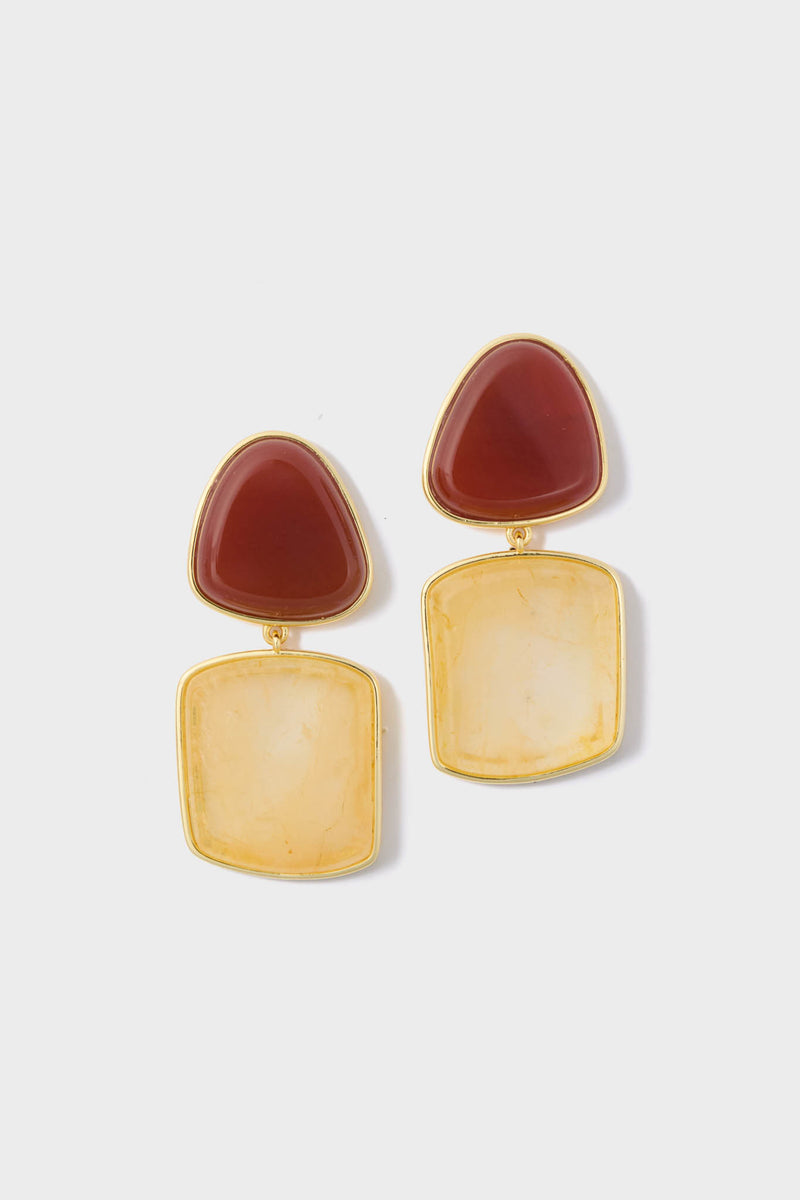 Butter Yellow and Winetasting Ainsley Earrings