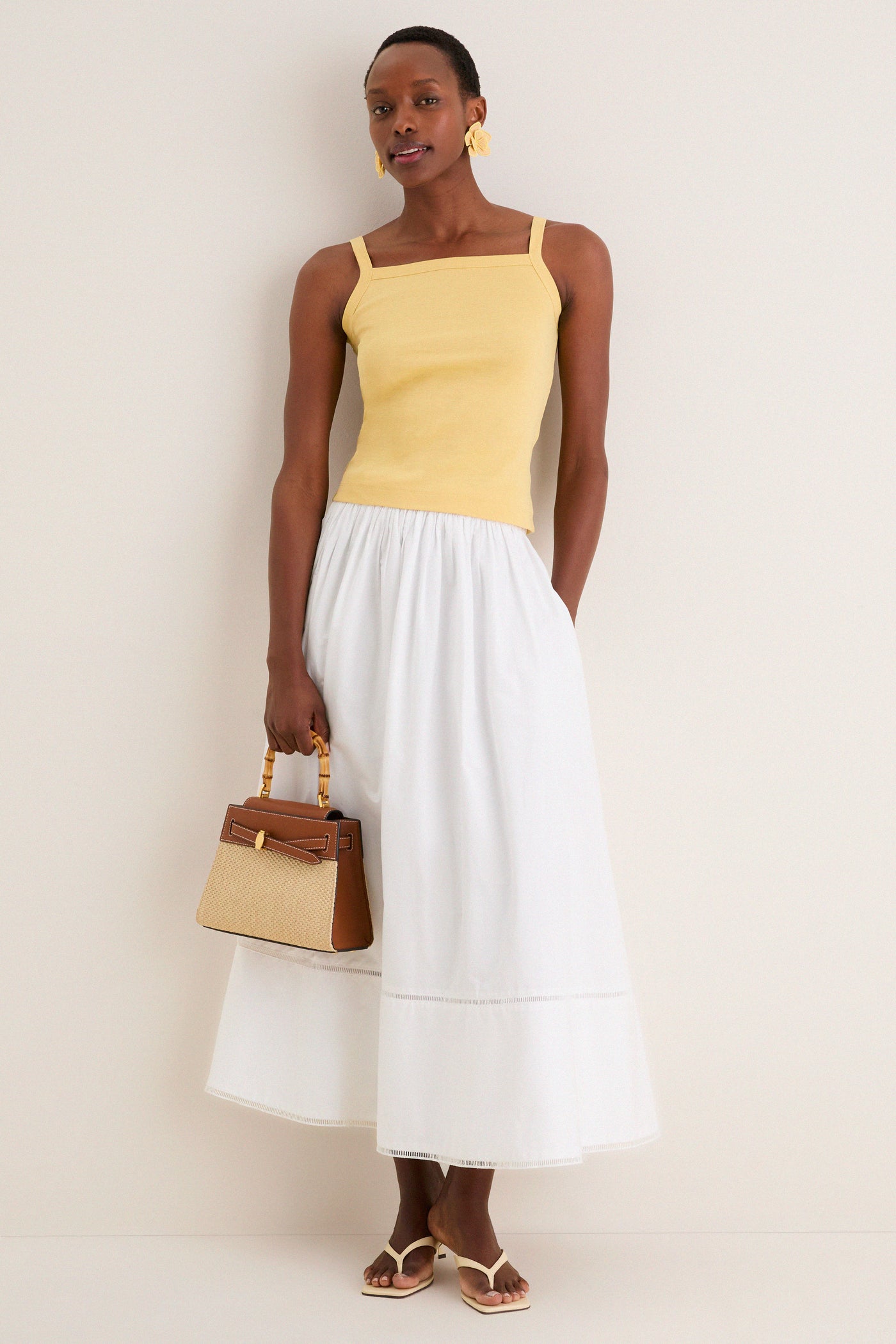 Butter Yellow Raffia Waverly Earrings