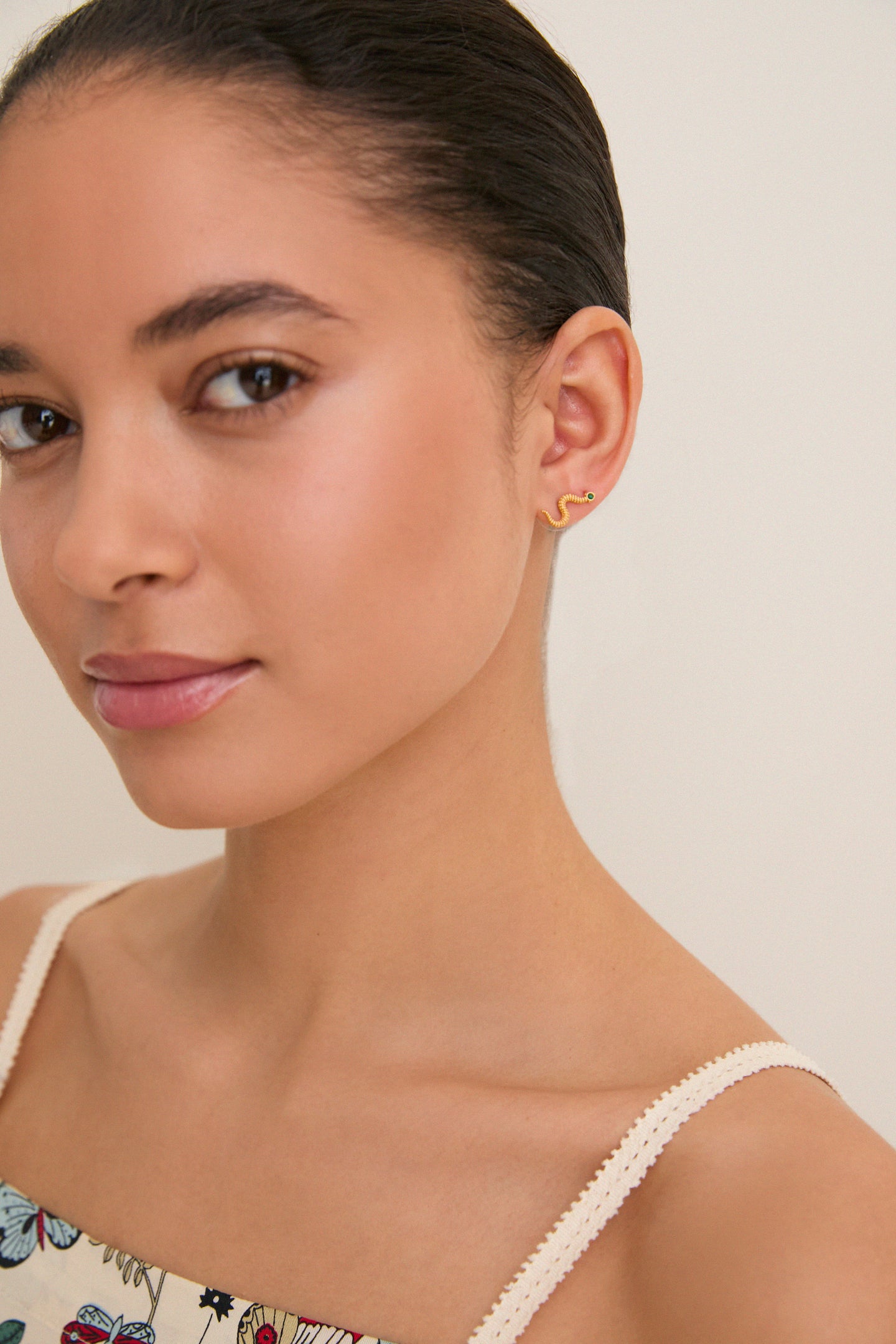 Gold Serpent Earrings