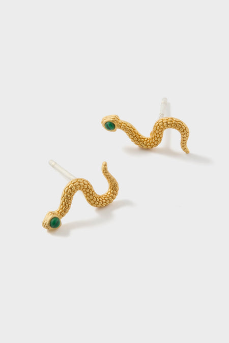Gold Serpent Earrings
