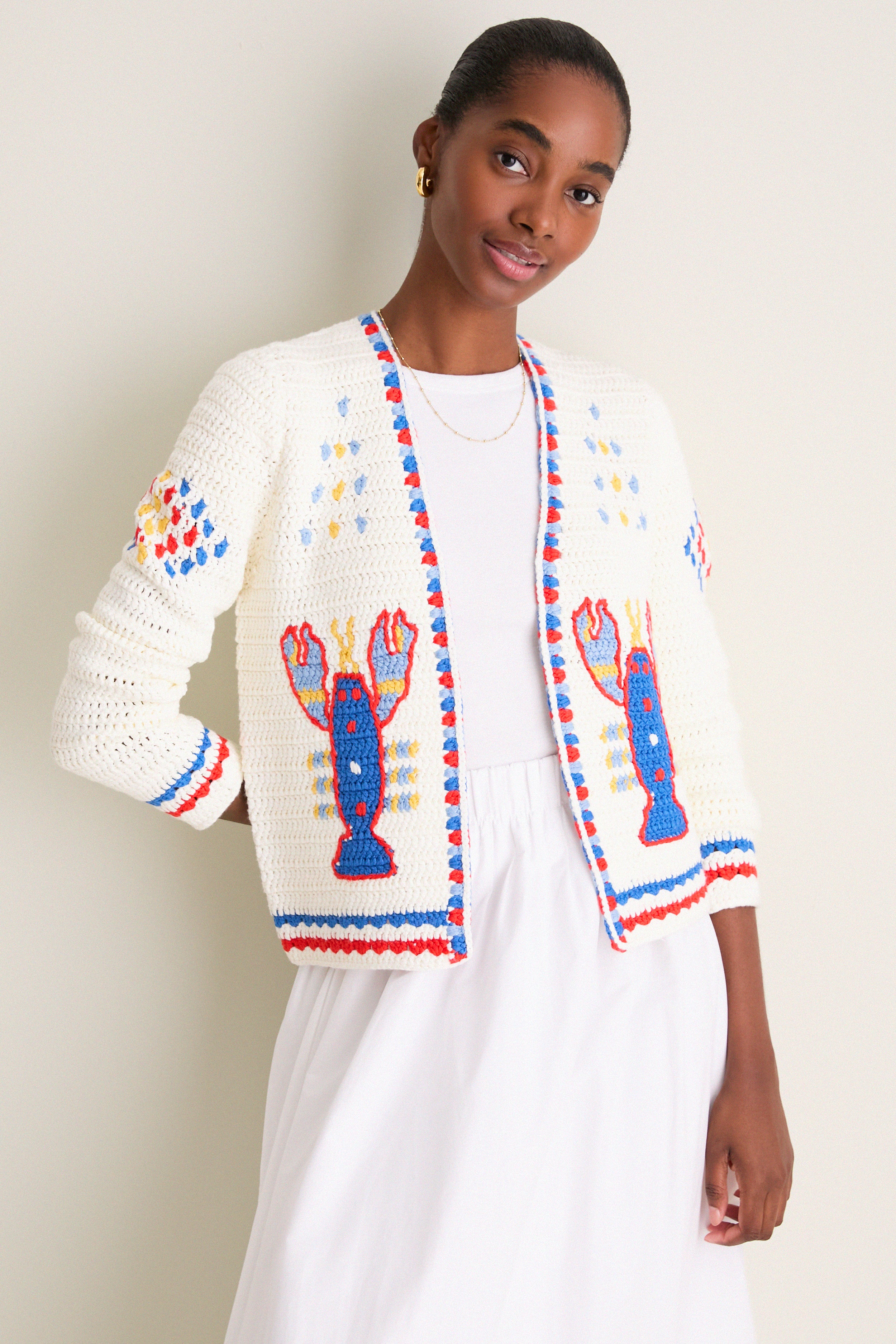 Lobster Multi Callen Cardigan | Hunter Bell