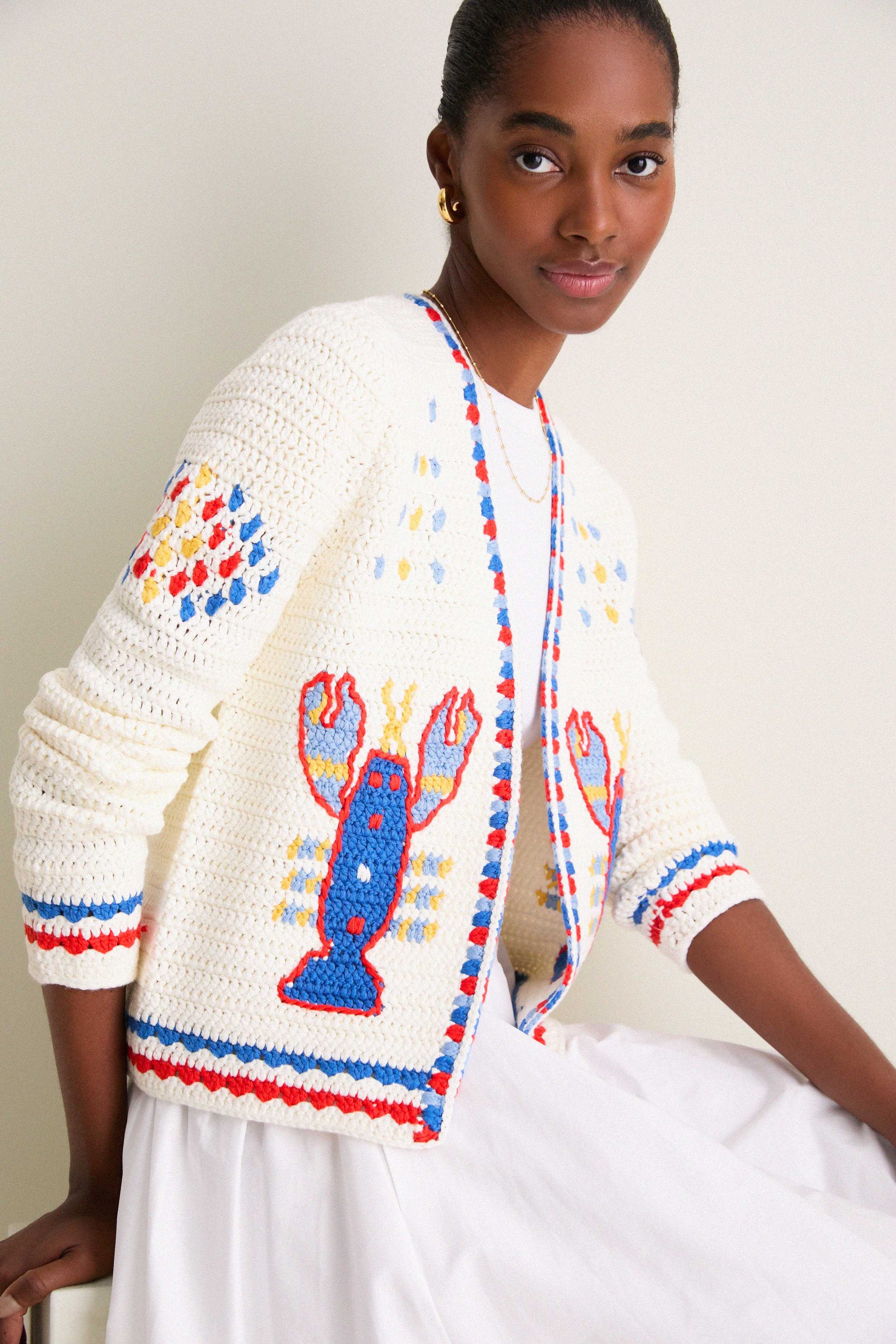 コムデギャルソンオムプリュス PAITING DESIGN CARDIGAN Lobster Multi Callen Cardigan | Hunter Bell