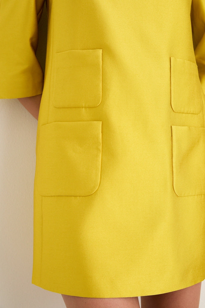 marigold muse yellow satin mini dress Tuckernuck Marigold Dupioni Delphine Mini Dress Marigold / XS
