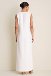 Cloud White Crepe Button Camille Maxi Dress