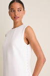 Cloud White Crepe Button Camille Maxi Dress