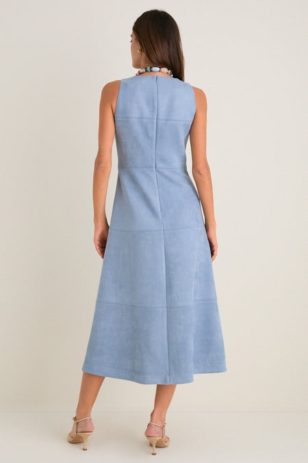 Maison Blue Suede Manon Dress