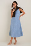 Maison Blue Suede Manon Dress