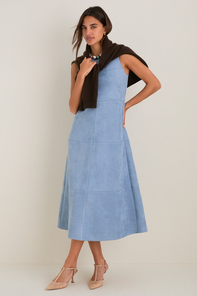 royal blue suede dress Royal blue suede mini dress – anushka.world main image 0
