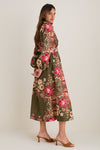 Olive Ornate Floral Serena Dress
