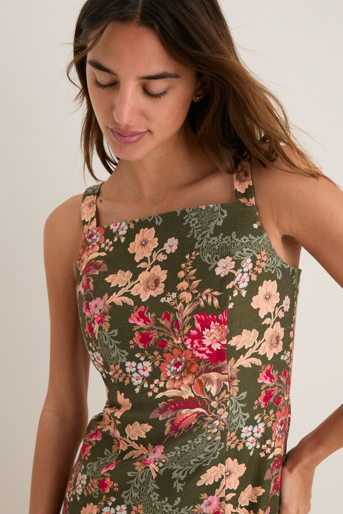 Olive Ornate Floral Eleonore Dress | Tuckernuck