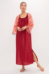Terracotta Colorblock Organza Zola Maxi Dress