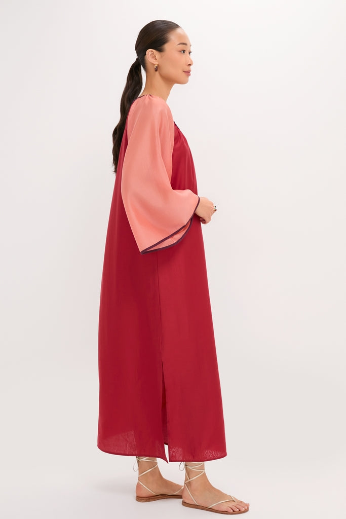 Terracotta Colorblock Organza Zola Maxi Dress