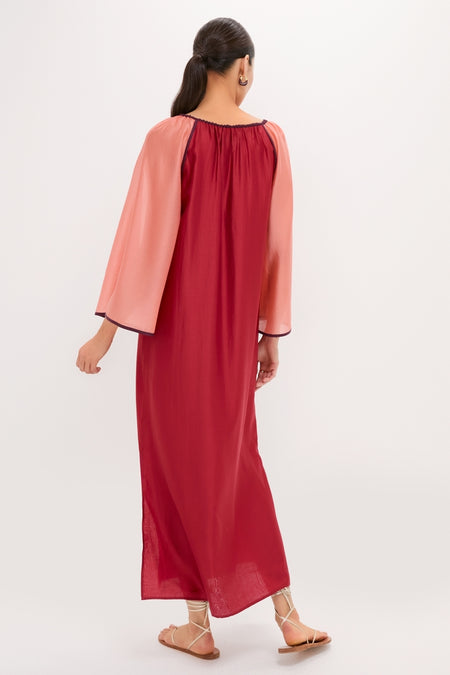 Terracotta Colorblock Organza Zola Maxi Dress