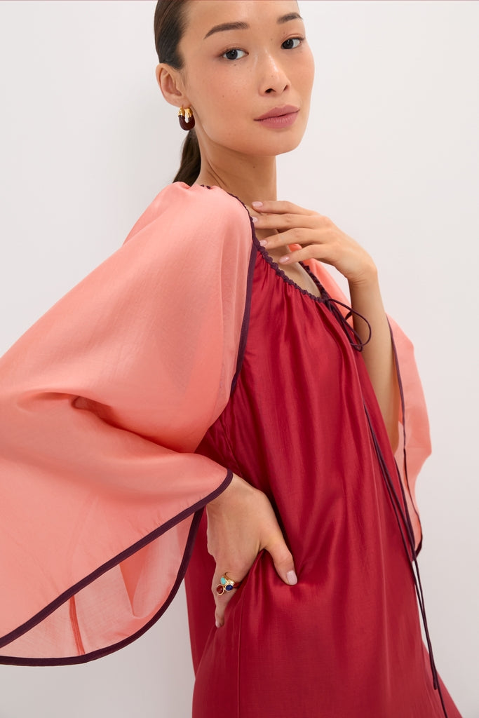 Tuckernuck Terracotta Colorblock Organza Zola Maxi Dress Terracotta Colorblock / XXS Tuckernuck Terracotta Colorblock Organza Zola Maxi Dress Terracotta Colorblock / XXS