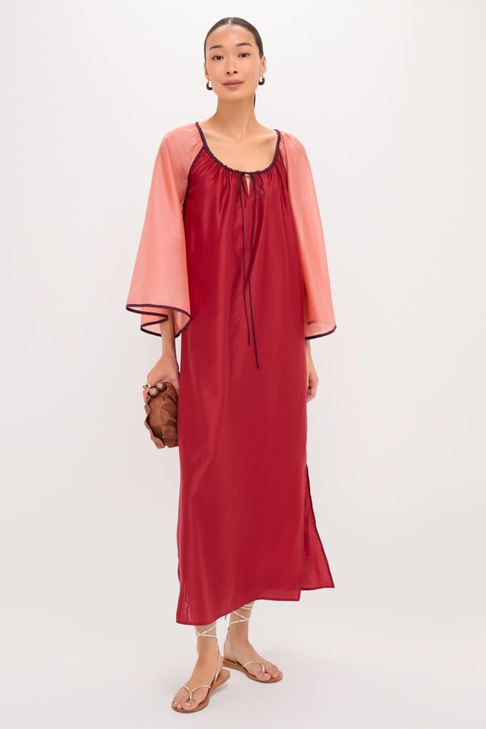 Tuckernuck Terracotta Colorblock Organza Zola Maxi Dress Terracotta Colorblock / M