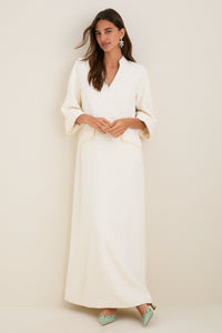Ivory Crepe Carolina Maxi Dress