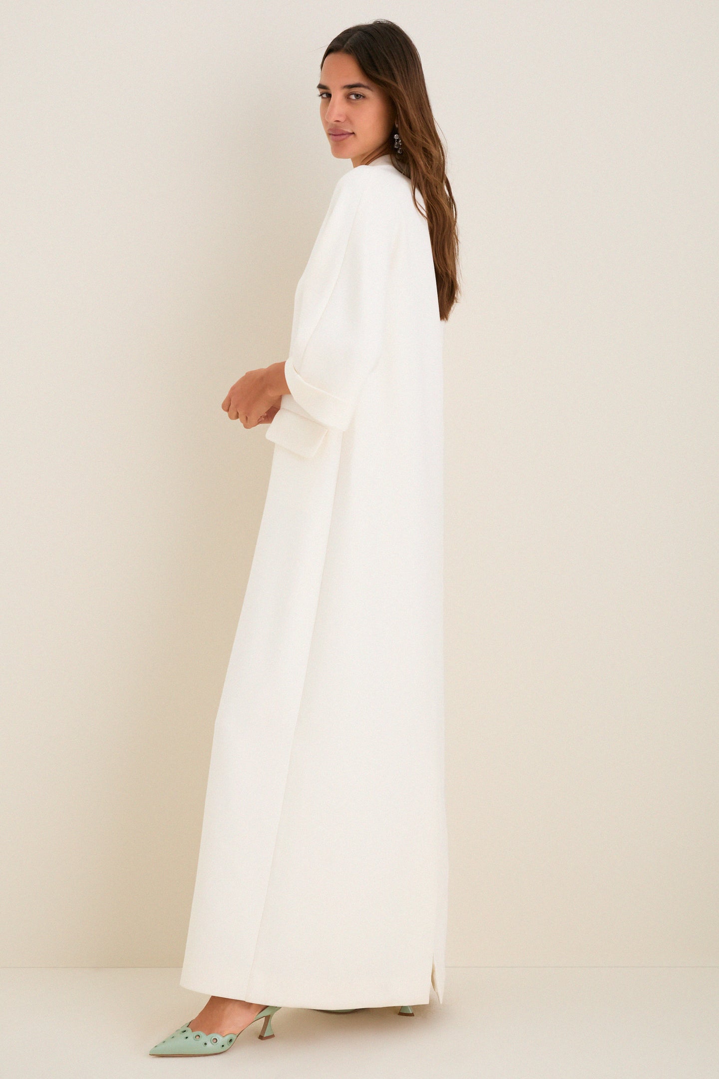 Ivory Crepe Carolina Maxi Dress