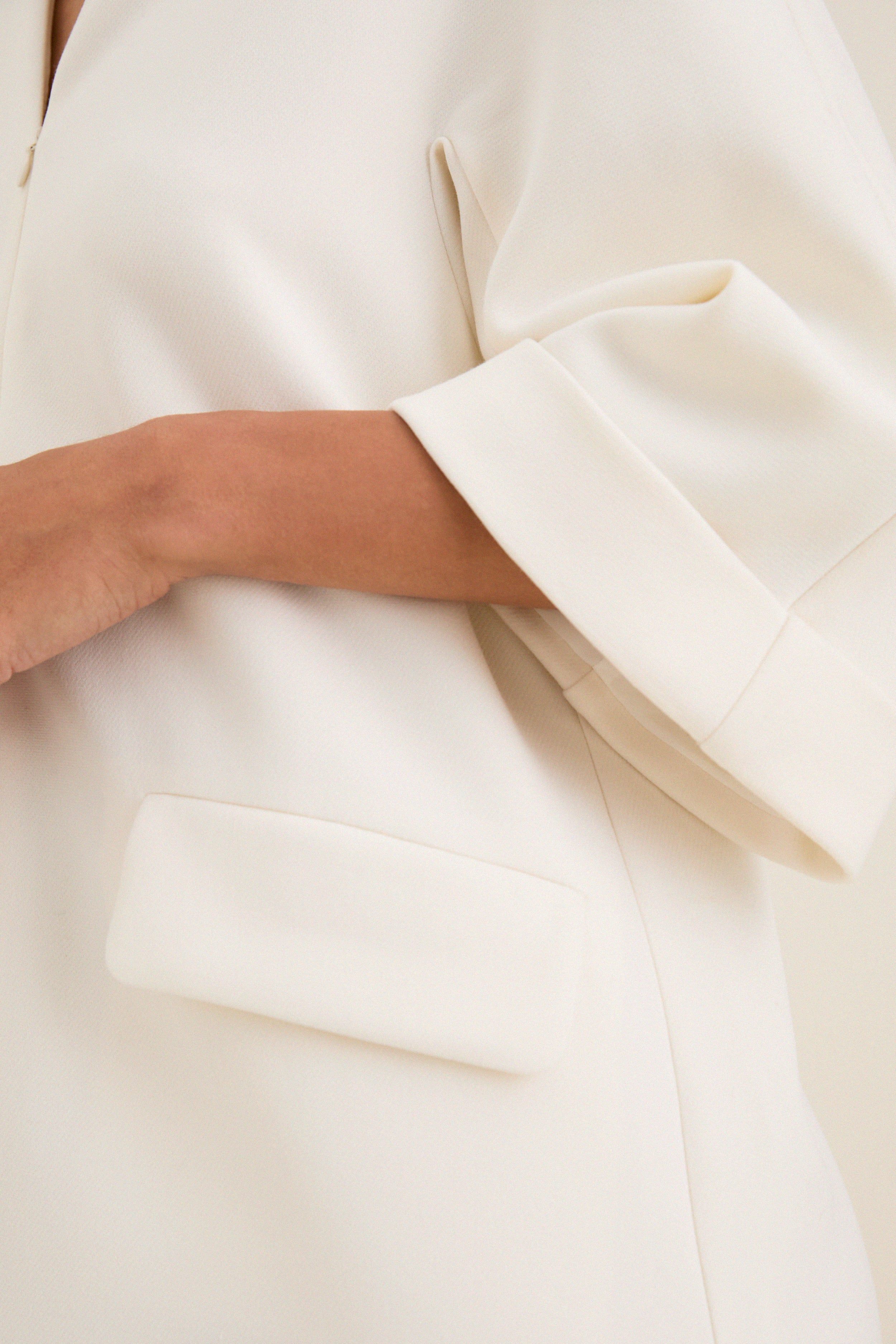 Ivory Crepe Carolina Maxi Dress