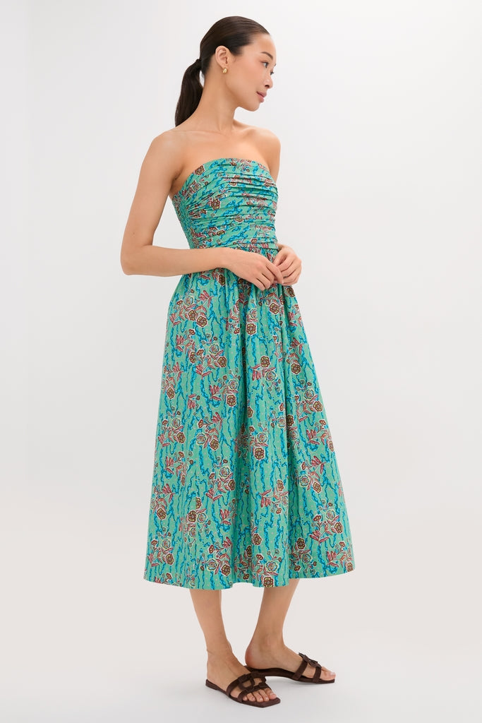 Fauvist Floral Strapless Mireille Dress