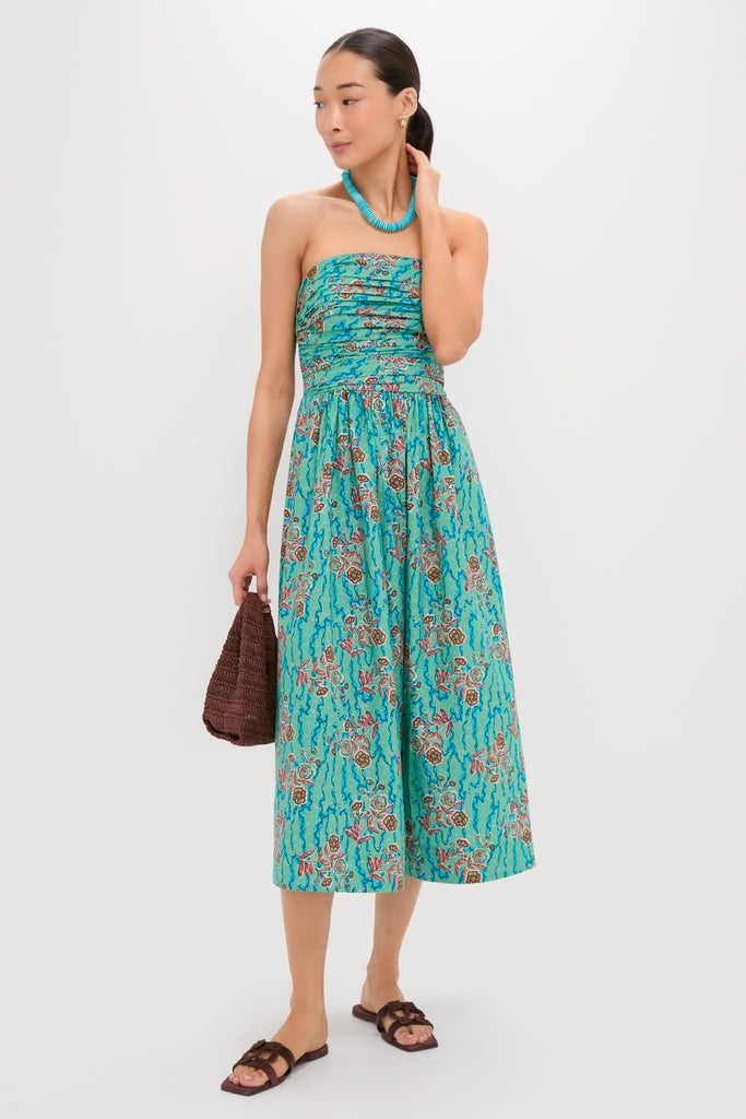 Fauvist Floral Strapless Mireille Dress