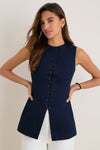 Navy Cotton Twill Duke Top