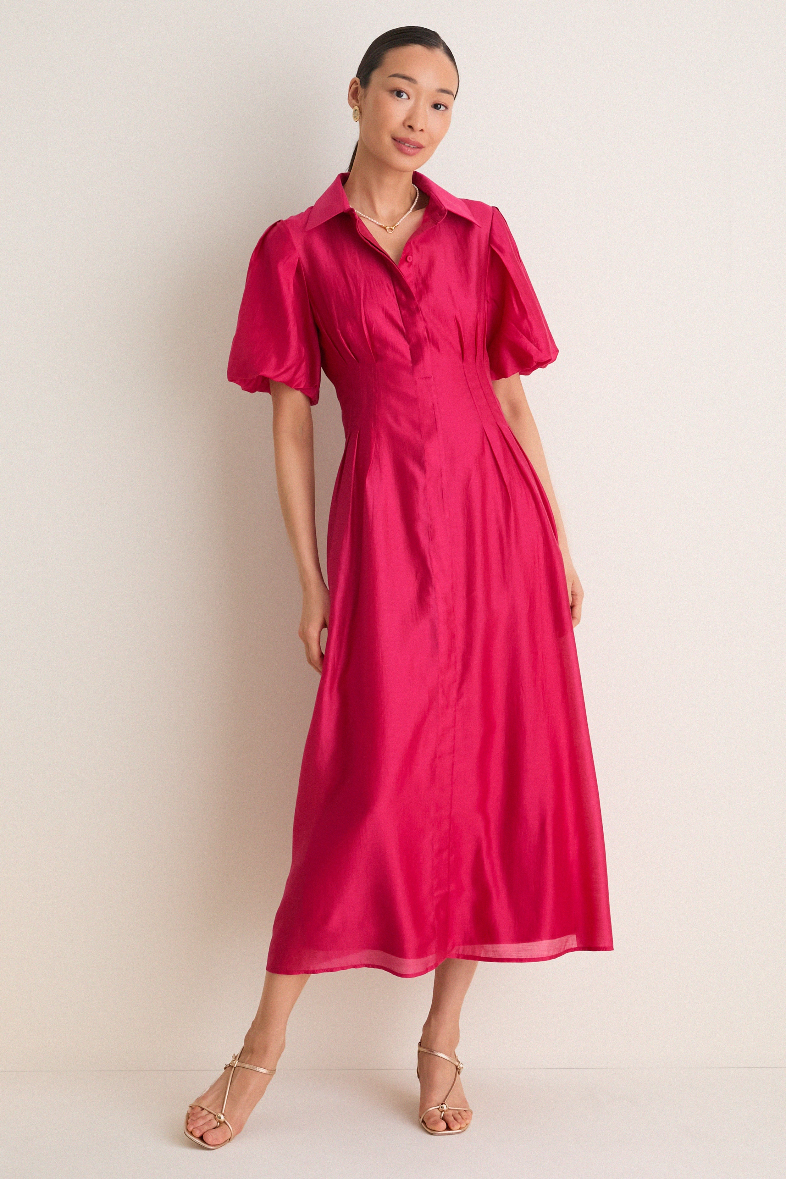 Raspberry Organza Delaney Dress