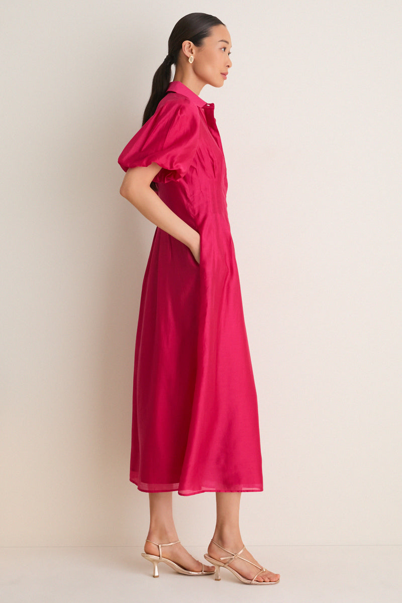 Raspberry Organza Delaney Dress