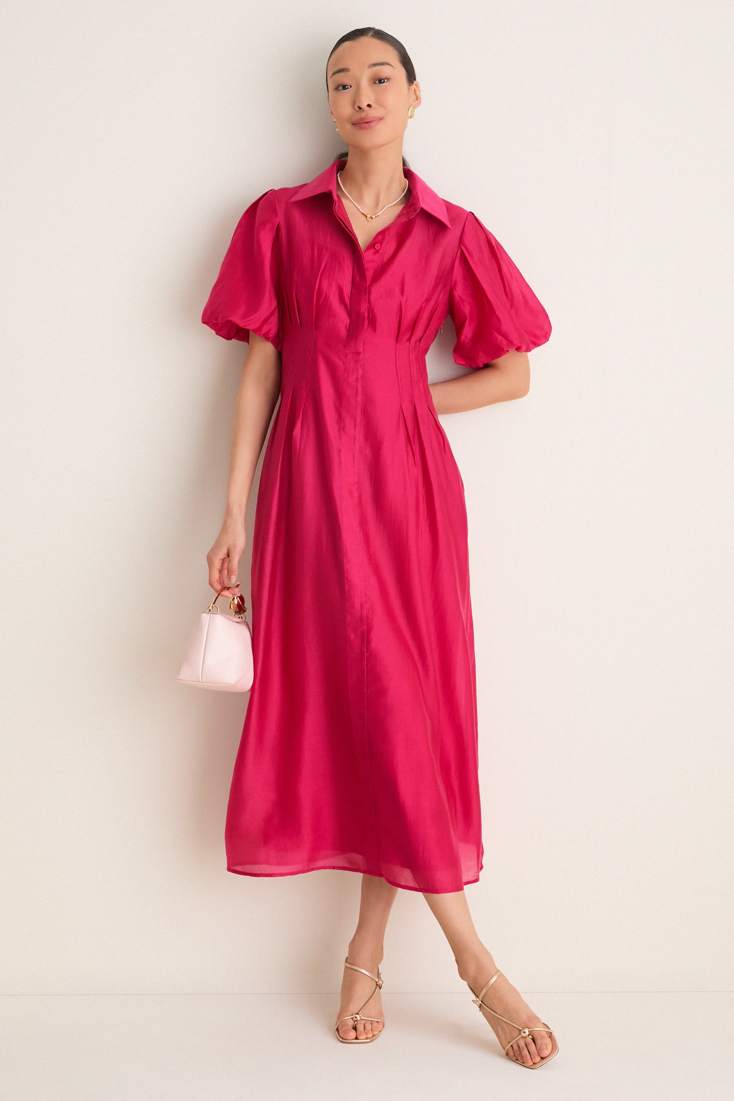 Raspberry Organza Delaney Dress