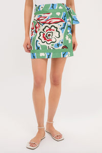 Fauvist Floral Payton Wrap Mini Skirt