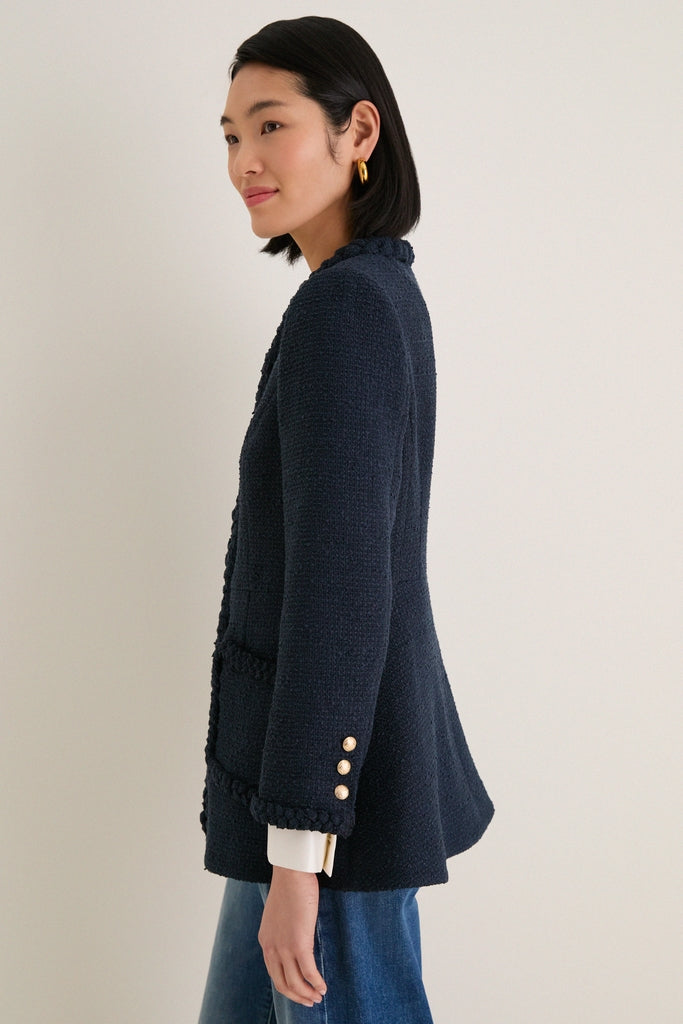 Navy Braided Trim Shay Jacket