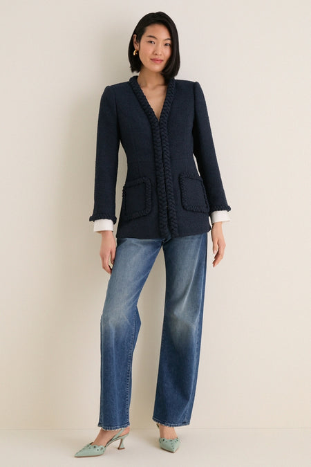Navy Braided Trim Shay Jacket