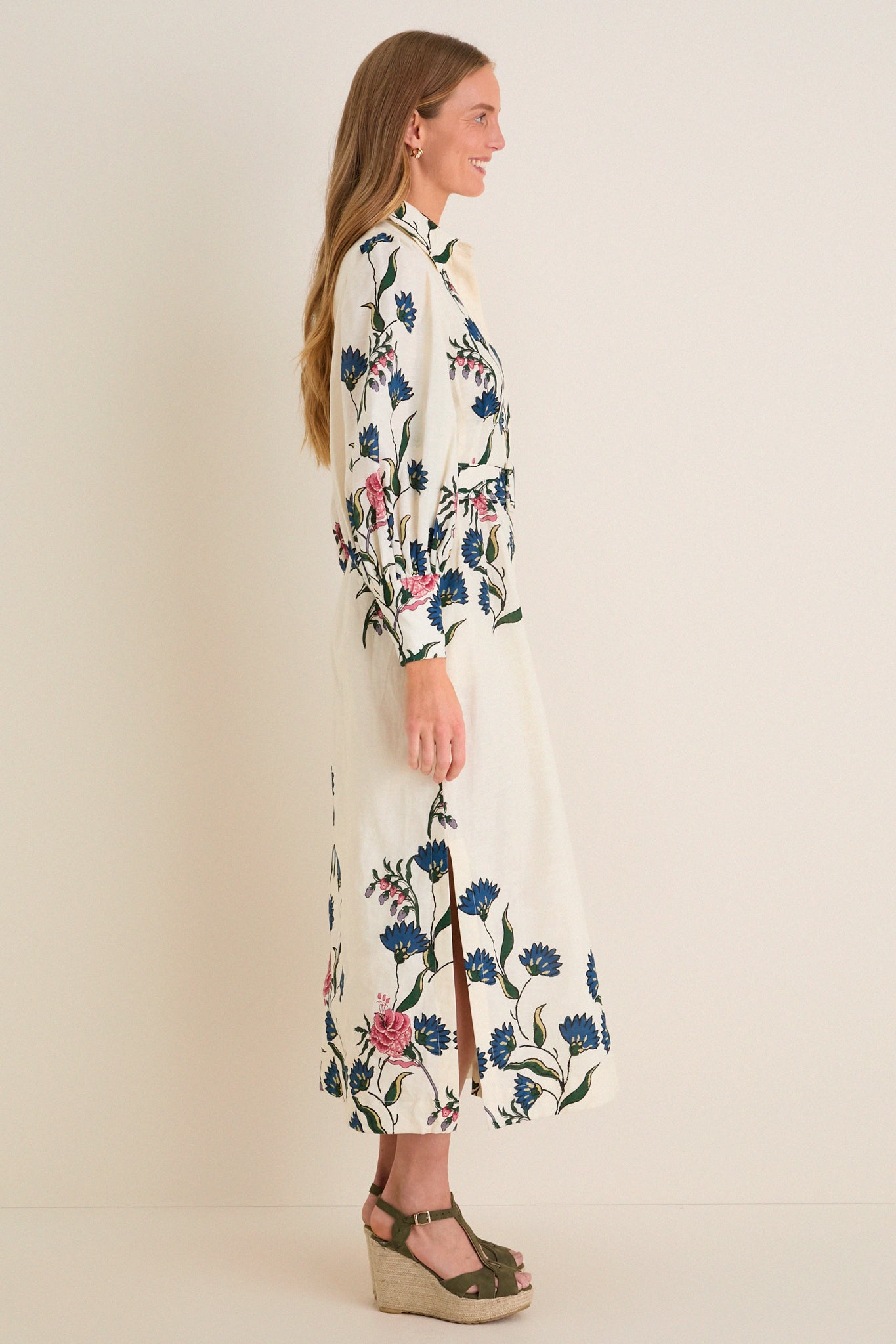 Belle Bouquet Cotton Linen Therese Dress