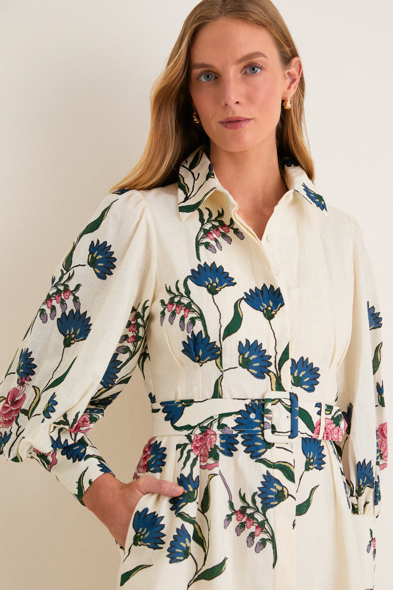 Belle Bouquet Cotton Linen Therese Dress