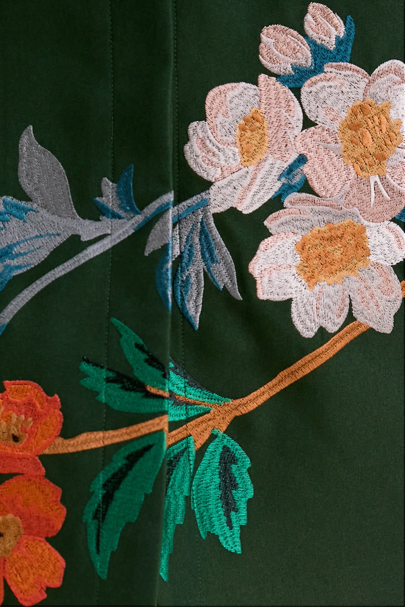 Verdant Green Crepe Embroidered Nell Dress