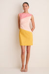 Sorbet Colorblock Stretch Taffeta Gigi Mini Dress
