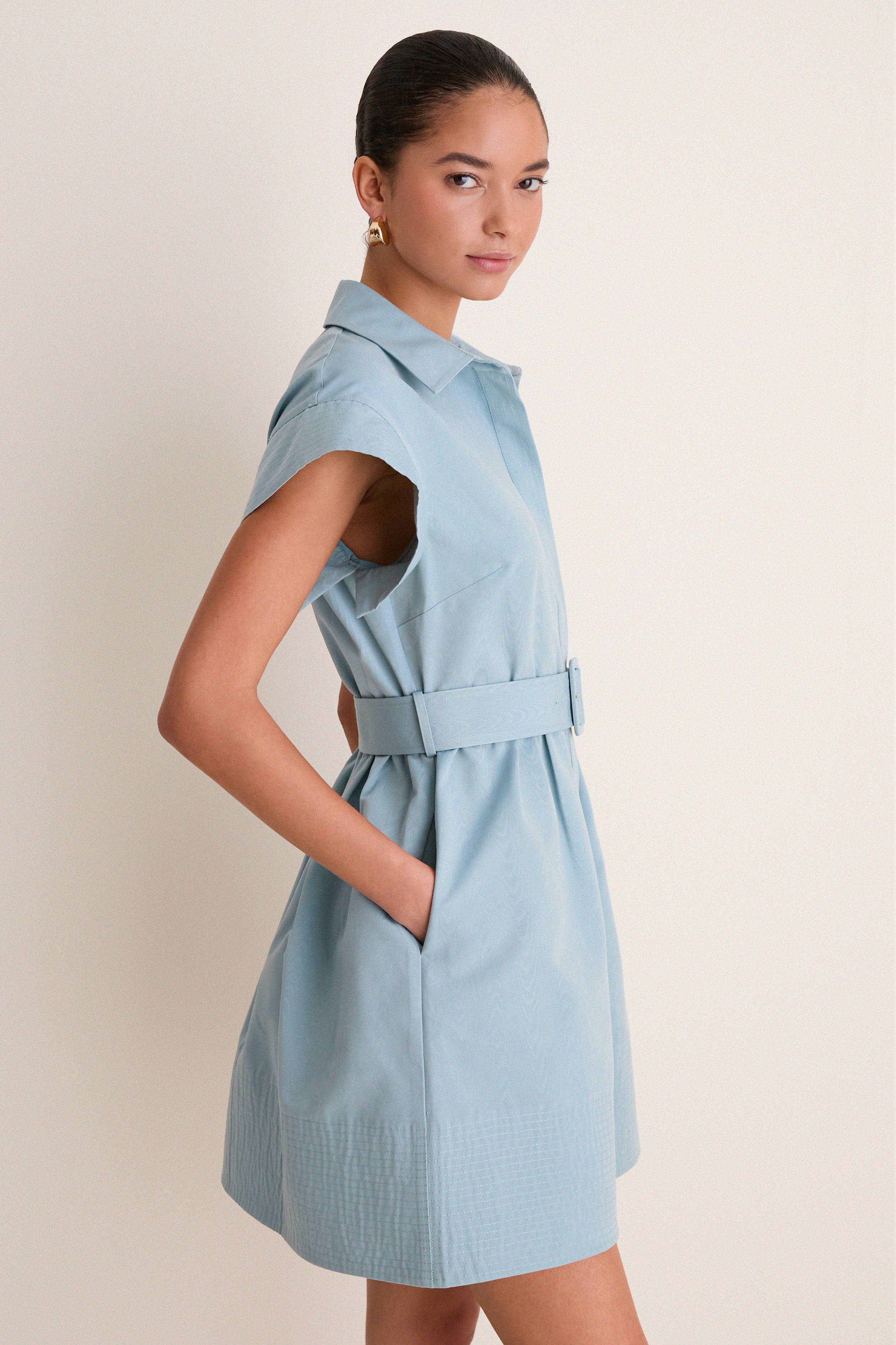 Slate Blue Mini Chloe Dress
