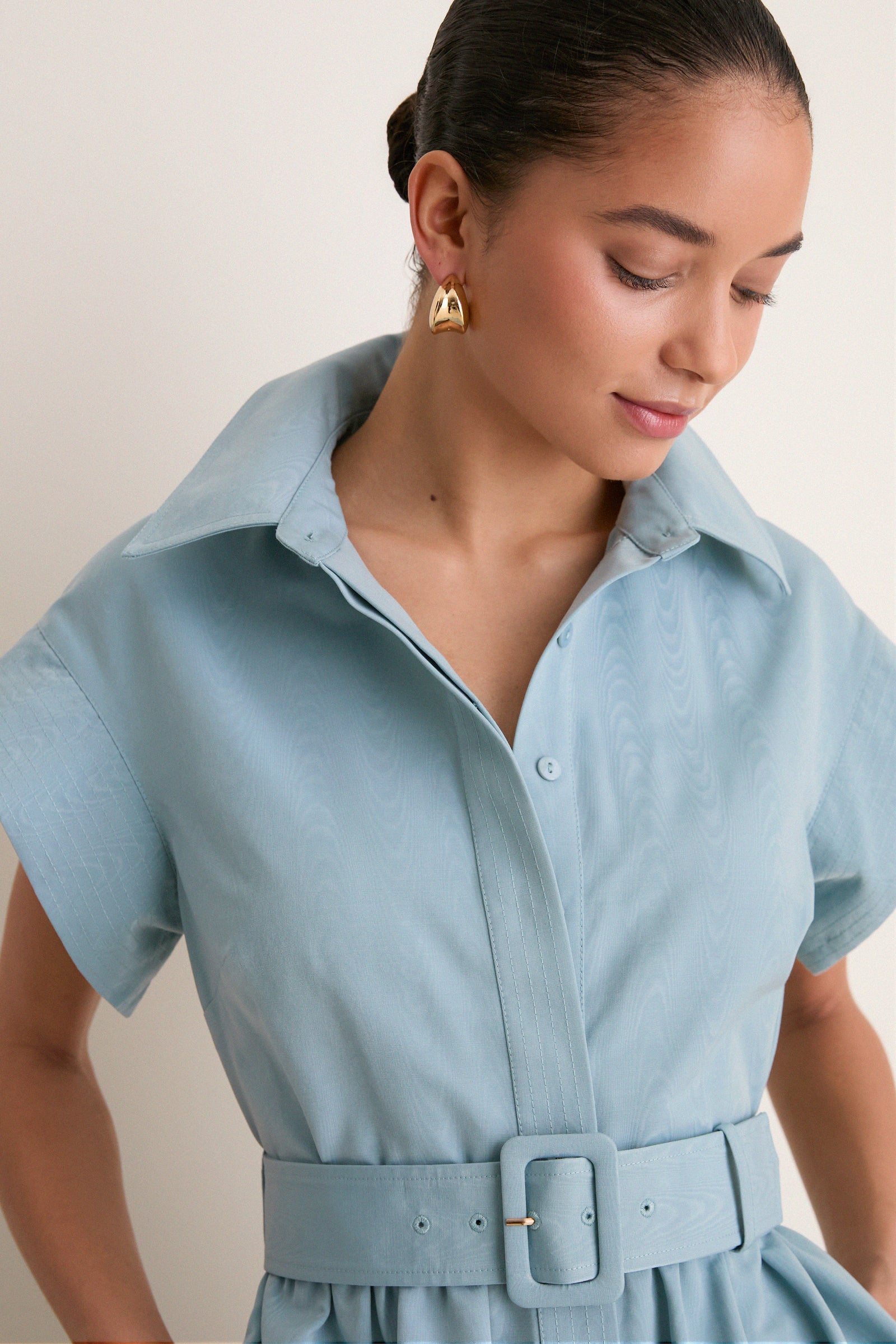 Slate Blue Mini Chloe Dress