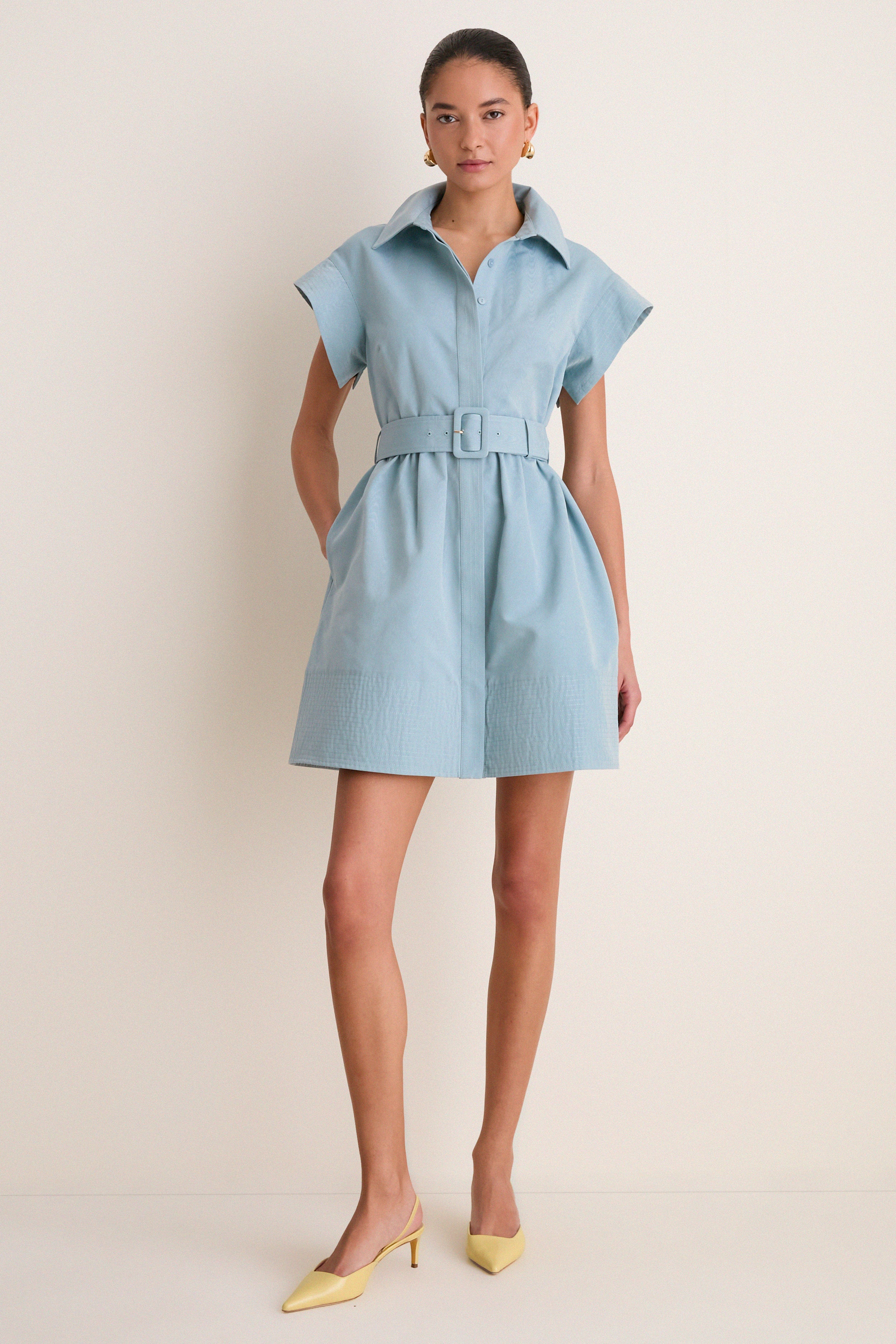 Slate Blue Mini Chloe Dress